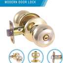 Privacy Door Knob with Lock for Bedroom Bathroom Interior Door Handle Easy Install Room Door Locks Indoor Door Knob Set Privacy Door Handle Gold Knobs for Home Office (Gold, Pack of 1)