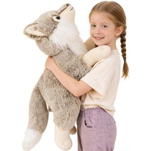 Giant Wolf Stuffed Animal 30", Super Soft Jumbo Plush Toy, Big Fluffy Plushie Gift for Birthdays & Christmas