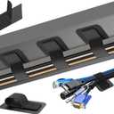 Cable Management Under Desk, Up to 15 CordEnhanced Wire Holder Cord Organizer, Adjustable Hook and Loop Cable Ties, Home Office Essentials, Cable Hider Clips Under Table, 20 Pair