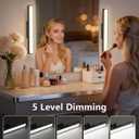 WILLED 3W Mirror Lights with Remote Control,Eye-Friendly Magnetic Light Bar with Battery Level Display,Adjustable Color Temperatures Vanity Lights for Mirror,Makeup Lighting for Bathroom(2 Pack)