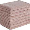 Microfiber Dish Towels - Soft, Super Absorbent and Lint Free Kitchen Towels - 8 Pack (Lattice Designed Camel Colors) - 26 x 18 Inch (Camel)