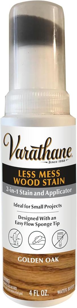 Varathane 368035 Less Mess Wood Stain and Applicator, 4 oz, Golden Oak (4 Ounce (Pack of 1)