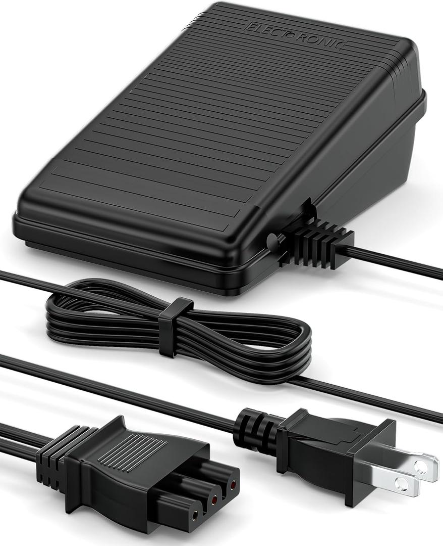 VHBW for Singer Sewing Machine Foot Pedal,359102-001 Compatible with Singer 2263,4423,e99670, 8280,4452,2277,4411,3116,3337,1304,M3220,3342,4432,1120,50t8,3232,1507, D-Shape Plug Foot Pedal