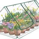Portable Mini Greenhouse, 99" x 51" x 38"Green House, Compatible with 8x4x1 Ft Raised Garden Bed Planters, Reinforced Waterproof Hot House for Indoor and Outdoor, Clear PE Cover (843FT Transparent)