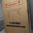 FDW Folding Half Portable Foldable Table for Parties Backyard Events (White, 6 FT 70 * 29) (White, 6 FT)