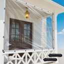 6x10ft Clear Waterproof Tarp with Grommets, Upgraded Edge Heat Fused Tear Resistant Clear Heavy Duty Tarps for Patio Fencing, Rain, Wind, Cold, Chicken Coops, and MoreWindproof Rope+Tie-Downs