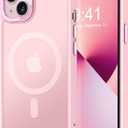 Thomo Strong Magnetic for iPhone 13 Case & iPhone 14 Case [Compatible with Magsafe] Translucent Matte Slim Shockproof Women Girl Anti-Fingerprint Protective Case for iPhone 14/13 6.1", Tender Pink