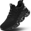 Mens Running Shoes Air Cushion Slip on Walking Tennis Sneakers Fashion Casual Breathable Trail Sport Gym (10, Black White)