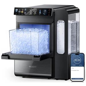 cozy Smart Nugget Ice Maker Countertop with 1.14 Gal Side Tank 40 lbs/Day