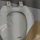 Toilet Seat Elongated with Cover Soft Close, Easy to Install, Plastic, White, Suitable to Elongated or Oval Toilets