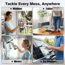 Window Vacuum Squeegee Cordless, 2000Pa Electric Window Cleaner Tool with 2200mAh & 150ml Water Collection Tank, Cleaning Kit Shower Squeegee for Glass Doors, Tiles, Mirrors, Car (White)