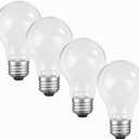 60 Watt Incandescent Light Bulbs, A19 Frosted Rough Service Light Bulb, E26 Medium Base, Soft White 2700K, Dimmable, 110-130V (4 Pack)