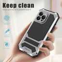 Compatible with iPhone 14 Pro Max IP68 Waterproof Case Military Metal Stand Case with Screen Protector Slim Full Cover Rugged Durable Shockproof Dustproof Anti-Scratch Sturdy Durable (Sliver)