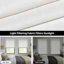 LazBlinds No Drill Roman Shades for Windows, Cordless Light Filtering Window Shades with UV Protection, Polyester Fabric for Bedroom & Living Room, 37" W x 64" H, Off White