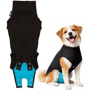 Suitical Recovery Suit for Dogs - Dog Surgery Recovery Suit with Clip-Up System - Breathable Fabric for Spay, Neuter, Incontinence - Back 24-28.3 in, Weight 48-60 lbs Medium +, Black