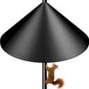 Metal Squirrel Baffle for Bird Feeder Pole 19 Inch, Heavy Duty Squirrel Guards for Shepherds Hook Squirrel Stopper for Bird Feeders Outdoor Black