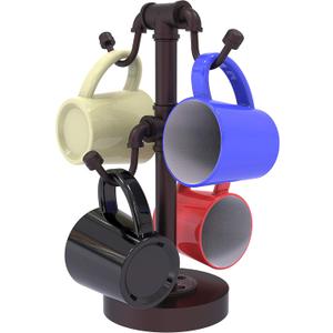 Allied Brass Pipeline Collection Countertop 4 Coffee Mug Holder, Antique Bronze