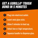 Gorilla Mini Hot Glue Gun Kit (Pack of 1 Mini Hot Glue Gun and 30 Sticks) - Dual Temp, Precision Nozzle, and Easy Squeeze Trigger