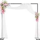 Putros Heavy Duty Backdrop Stand 8ft x 8ft Black Pipe and Drape Backdrop Stand Kit Adjustable Metal Backdrop Sand for Wedding Photobooth Exhibition Decoration
