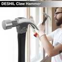 16OZ Claw Hammer with Fiberglass Handle, Drop Forged Claw Hammer, All Purpose Hammer, Smooth Face, Shock-Absorbing Grip