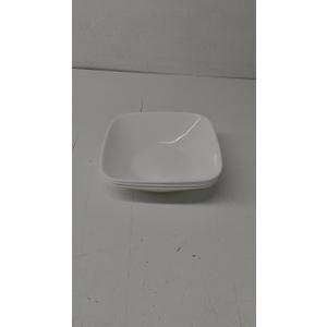 Corelle Vitrelle Salad Plates Set, Triple Layer Glass and Chip Resistant, Lightweight Square 9-Inch Plates, White & 3-Pc Versa Bowls for Pasta, Salad and More, Service for 3, Durable Corelle Vitrelle Salad Plates Set, Triple Layer Glass and Chip Resistant, Lightweight Square 9-Inch Plates, White & 3-Pc Versa Bowls for Pasta, Salad and More, Service for 3, Durable