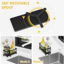 BSHG King Black Sponge Holder for Kitchen Sink, Sink Caddy Organizer with High Brush Holder, Kitchen Countertop Organizers and Storage Essentials,rustproof Stainless Steel(1Sink Caddy + 2 Sponges)