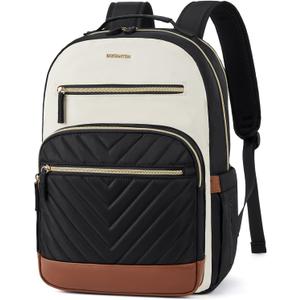 BOSTANTEN 15.6 Inch Laptop Backpack for Women- College Teacher Computer Bag Travel Backpack Purse BrownBlack