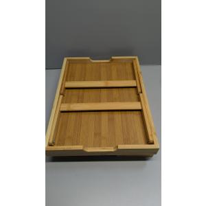 Fibogollo 2 Pack Bamboo Bed Tray Table with Folding Legs,Breakfast Trays,Serving Tray for Food and Snack,Laptop Trays for Working(Natural) 