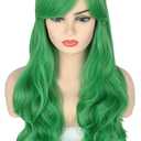 Topcosplay Women or Girls Patrick Wigs Green Long Big Wavy Halloween Cosplay Costume Wig Harajuku Lolita Style