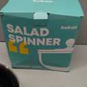 5.3Qt Stainless Steel Salad Spinner with Stop Button, BPA-Free Vegetable Lettuce Spinner, Transparent Lid & Drainage Hole, Non-Slip Base, Dishwasher Safe Fruit Washer (Black)