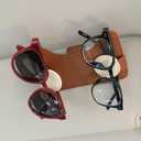 COOLYOUTH Sunglass Holder for Car Accessories Magnetic Leather Sunglasses Holder for Car Visor Double Position Clip