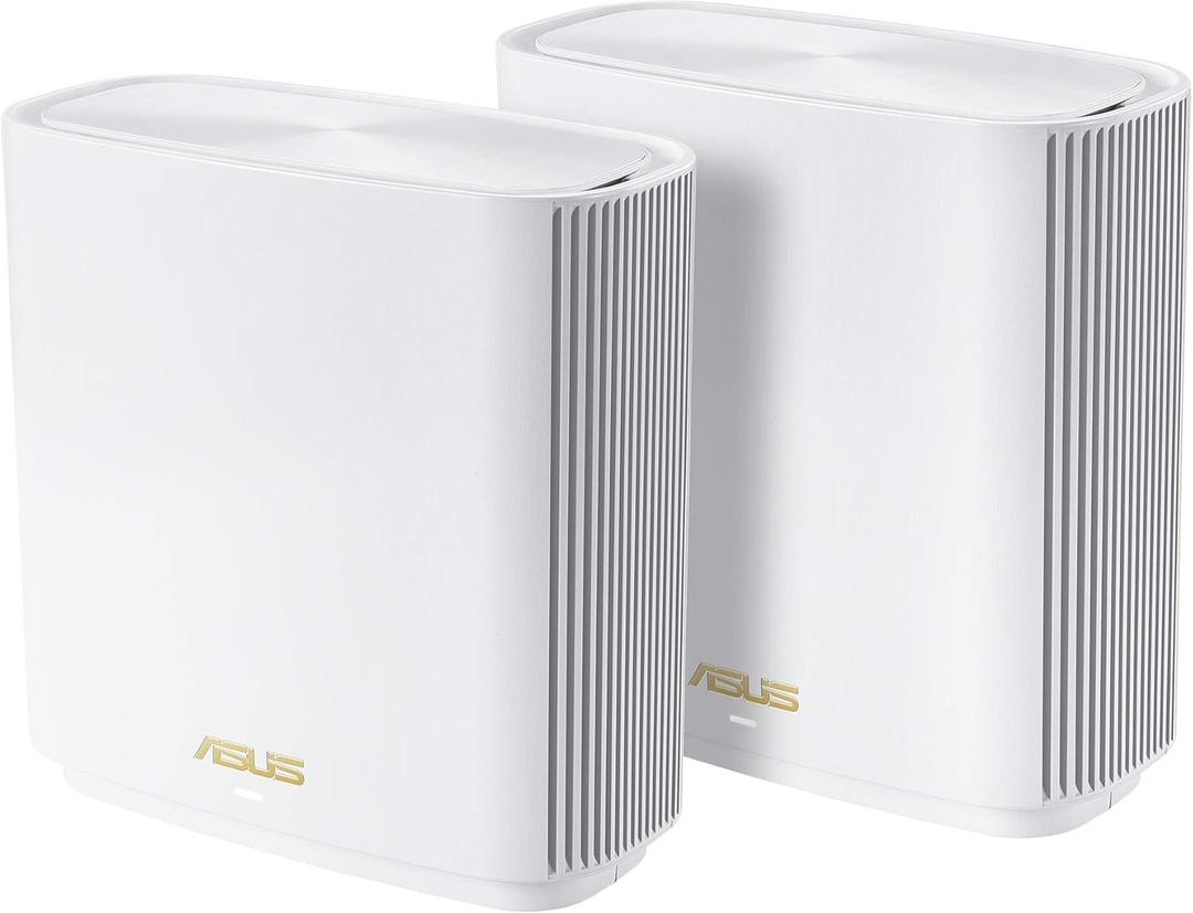 ASUS ZenWiFi AX6600 Tri-Band Mesh WiFi 6 System (XT8 2PK) - Whole Home Coverage up to 5500 sq.ft & 6+ Rooms, AiMesh, Included Lifetime Internet Security, Easy Setup, 3 SSID, Parental Control, White