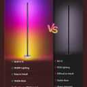 Smart Corner Floor Lamp, RGBICW LED Standing Lamp with App Control, 16 Million Colors with Music Sync, Dimmable Ambient Light for Bedroom, Living Room, Home Decor (Black)