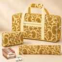 American Mahjong Bag Set for Tiles and Racks, 3-Piece Mahjong Carrying Bag with Zipper Tile Bag, Drawstring Rack Bag, Detachable Shoulder Strap, Padded, Machine Washable, Large