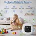 Air Purifier, Quiet Air Freshener, Cat Litter Deodorizer with Ozone & Negative Ion for Litter Box, Pet Odor, Smoke, Musty, Dust, Ionic Air Purifier for Bedrooms, Kitchens, Bathrooms and Small Room