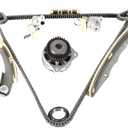 Engine Timing Chain Kit Water Pump 4.0L Fit for Frontier 2005-2013 for Xterra 2005-2012 for NV1500 NV2500 NV3500 2012 w/Sprocket, Guide Rail, Tensioner Replace 13028-ZK01C TK3042 AW9426