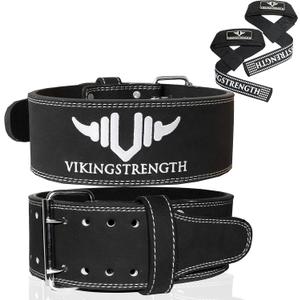Premium Weight Lifting Belt with Lifting Straps, Gym Weightlifting Belt for Men and Women, perfect for Squat, Powerlifting, Crossfit and Deadlifting 4XL + V-Strength Workout App