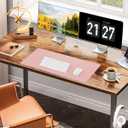 Desk Pad Mat - Leather Desk Pad Protector for Office and Home - Desk Organization and Accessories - Ideal for Large Mouse Pad and Desk Mats on Top of Desks(Pink,35.4" x 17")