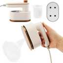 Steamer Iron, Mini Portable Steamer for Clothes Steamer Handheld Steamer Garment, 220V 40W Travel Steamer Anti Scald Electric Steam Ironing For Home Office Travel (White)