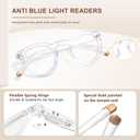 EASY READ Retro Round Blue Light Blocking Reading Glasses for Women,Anti UV Readers for Women with Spring Hinge, 2.25x