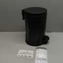 Cesun 1.2 Gallons Small Black Trash Can, Bathroom Garbage Can with Lid and Foot Pedal, Mini Round Wastebasket for Bathroom, Bedroom, Office, 4.5 Liters / 1.2 Gallons, Matte Black