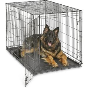 New World Newly Enhanced Single Door New World Dog Crate, Includes Leak-Proof Pan, Floor Protecting Feet, & New Patented Features, 48 Inch