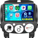 [8 Core 4+64G] Android 15 Car Stereo for Mazda 2 2007-2014 with Wireless Carplay Android Auto, 9" HD Touch Screen with GPS WiFi Bluetooth5.0 FM/RDS Radio 32EQ DSP SWC 59UI Backup Camera MIC