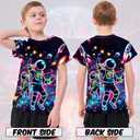 Boys Girls 3D Graphic Tees Unisex Short Sleeve T Shirt Novelty Neon Shirts for Boys 5-14 Years (Black)