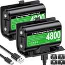 Rechargeable Xbox One Controller Battery Pack with 4 Back Covers: USB C Charging Cable 2 x 4800mWh Xbox One Controller Battery Play and Charger Kit for Xbox Series X S Skin