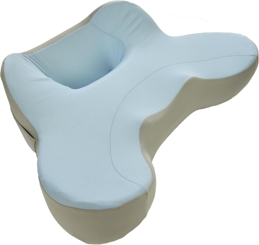 XWZO Gaming Pillow for Lap, Memory Foam Reading Pillow for LaptopCrochetingArm Rest Pillow with Eye Mask Included for Working Couch Floor Sofa Bed, Blue (24.8x17.7x8.66 inch)