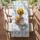 Horaldaily Summer Fitted Tablecloth 72 x 30 Inch Rectangular, Ocean Seashells Starfish Seahorse Coral Washable Table Cover Elastic Edged for Dinning, Picnic, Camping, Banquet