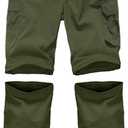 Boy's Hiking Cargo Pants Kids' Outdoor Quick Dry Pants Casual Youth Climbing Convertible Trouser Fishing Pants (Green)