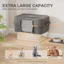2PACK Stainless Steel Litter Box with Lid, XL Extra Large Litter Box for Big Cats, Enclosed Metal Litterbox High Sided, Easy Cleaning Anti-Urine Leakage, Mat & Filter Pedal & Scoop, Dark Grey