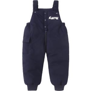Baby Toddlers Snow Bib Overalls Snowsuit Winter Warm Down Pants Thicken Windproof Water-Resistant Ski Pants, Size 4T